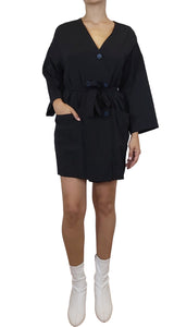 Vestido Abotonado Negro