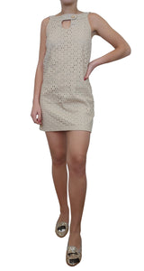 Vestido Sheath Broderie Beige