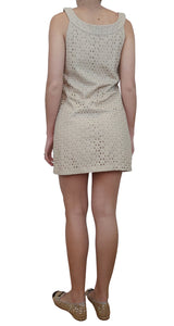 Vestido Sheath Broderie Beige