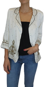 Chaqueta Ligera Bordada Blanca