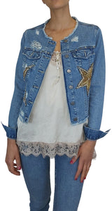 Chaqueta Denim Bordada