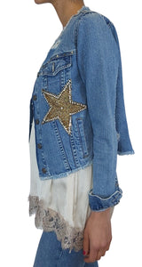 Chaqueta Denim Bordada