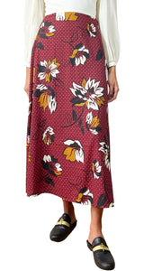 Falda Roja Diseño Flores
