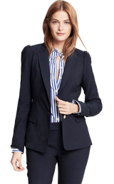 Blazer Navy blue puff leeve (5277467738247)
