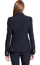 Blazer Navy blue puff leeve (5277467738247)