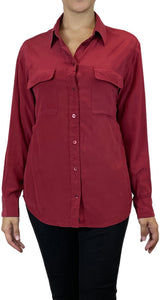 Blusa cuello camisero Roja