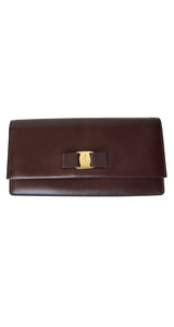 Clutch Cuero Texturizado Burdeo