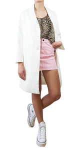 Abrigo Oversize Blanco Texturizado