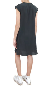 Vestido Negro Oversize Bordado