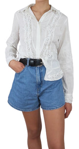 Camisa Blanca Aplicaciones Bordada