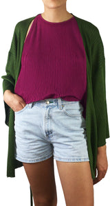 Cárdigan Con Cinturón Verde