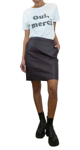 Mini Falda Burdeo Eco Cuero