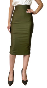 Falda Verde Satinado