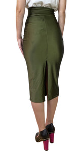 Falda Verde Satinado