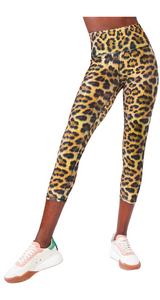 Leopard Goals Hi-Shine Capris