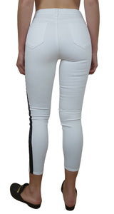 Margot High-Rise Tuxedo Stripe Ankle Skinny Jeans