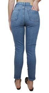 Shimmer Stripe High Waist Ankle Skinny Jeans