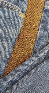 Shimmer Stripe High Waist Ankle Skinny Jeans