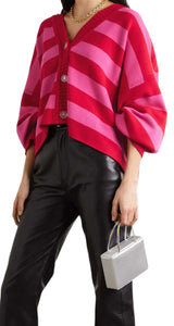 Striped Merino Wool Cardigan
