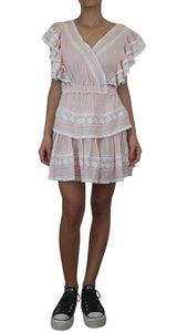 Vestido Vuelos Macramé Rosa Love Shack Fancy