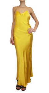 Vestido Maxi Mostaza Seda