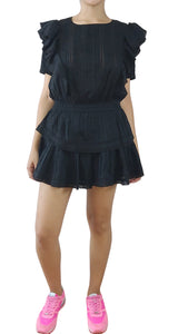 Mini Vestido Vuelos Negro