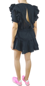 Mini Vestido Vuelos Negro