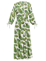 Vestido ''Margo palm-print poplin wrap'' (5226086334599)