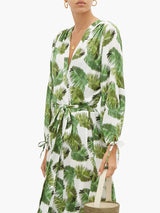 Vestido ''Margo palm-print poplin wrap'' (5226086334599)