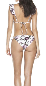 Bikini Blanco Flores Moradas