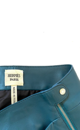 Falda ''Teal Lambskin Leather'' (5232482648199)