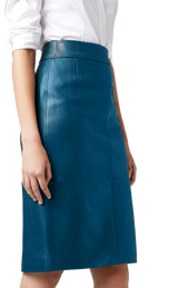 Falda ''Teal Lambskin Leather'' (5232482648199)