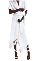 Kimono ''Fringed linen wrap dress'' (5232482943111)