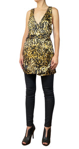 Blusa Wrap Animl Print