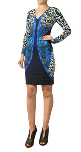 Vestido Estampado con Escote