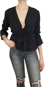 Blusa Escote V Negra