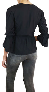 Blusa Escote V Negra