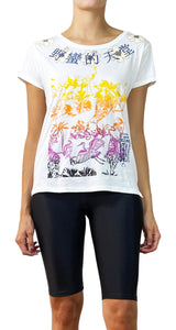 Polera Blanca Flores