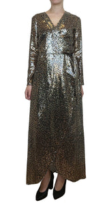 Vestido Wrap Animal Print Mostacillas