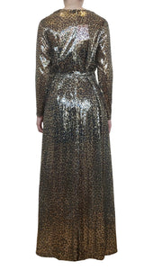 Vestido Wrap Animal Print Mostacillas