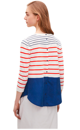 Polera ''Knitted top with silk panel" (5232483598471)