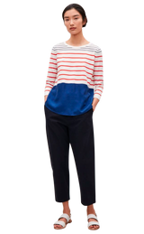 Polera ''Knitted top with silk panel" (5232483598471)