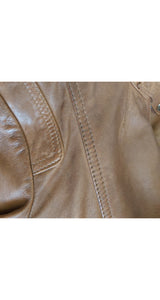 Chaqueta Cuero Camel