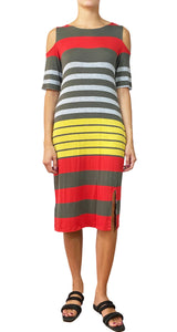 Vestido Maxi A Rayas