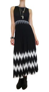 Vestido Ruche Blanco y Negro