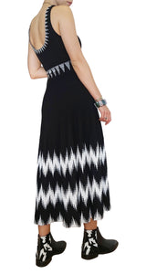 Vestido Ruche Blanco y Negro