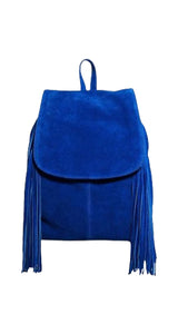 Mochila Gamuza Flecos Azul