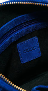 Mochila Gamuza Flecos Azul