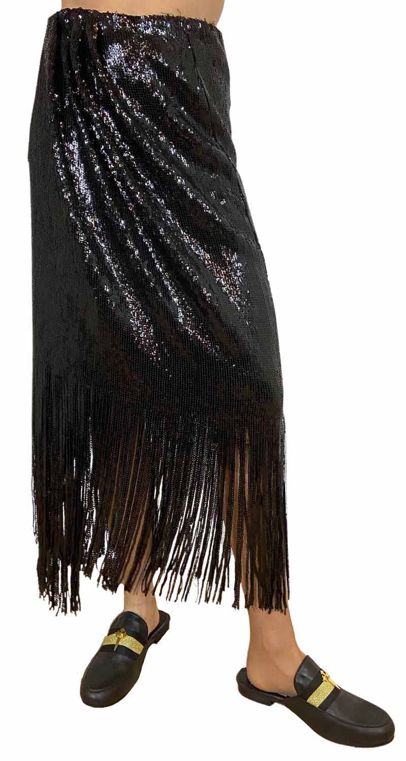 Falda Flecos Lentejuelas Zara Falda Midi Lentejuelas Negra Zara