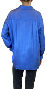 Blusa Azul Satinada